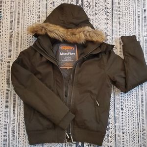Superdry men's fur hooded bomber